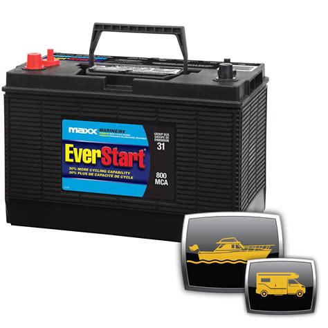 Bring your spent lead battery to Walmart for proper recycling and a core credit towards the purchase of your new EverStart battery 800 MCA (Marine Cranking Amps) Heavy. . Walmart deep cycle rv battery